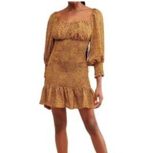 Elliatt Spotted Smocked Drop Waist Mini Dress